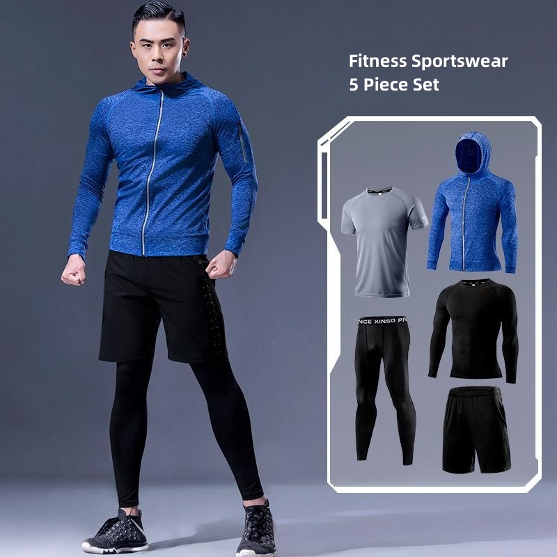 5-Piece Men's Fitness Clothes  - đánh giá và giá Running Gear Gym